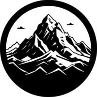 montaña, negro y blanco vector ilustración