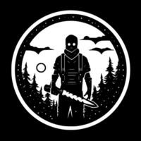 Horror, Black and White Vector illustration