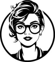 Teacher, Black and White Vector illustration