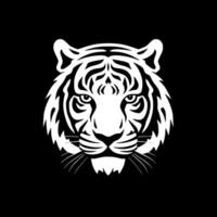 Tigre - negro y blanco aislado icono - vector ilustración