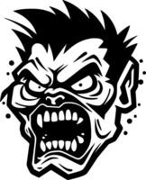 Zombie, Black and White Vector illustration