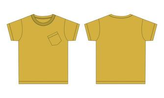 bebé Niños t camisa vector ilustración modelo frente y espalda puntos de vista