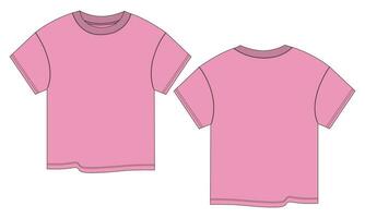 Baby girls T shirt tops vector illustration template front and back views