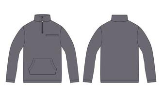 Long sleeve Jacket vector illustration template for men's and boys