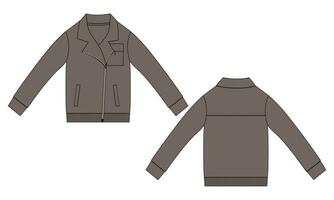 Long sleeve Jacket vector illustration template for men's and boys