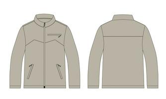 Long sleeve Jacket vector illustration template for men's and boys