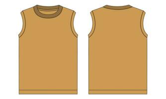 Tank tops vector illustration template front and back views