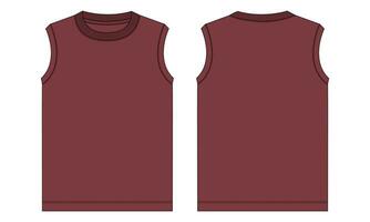 Tank tops vector illustration template front and back views