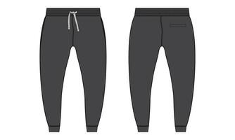 Sweatpants pant vector illustration template  front and back views