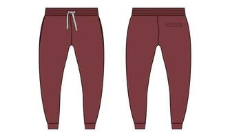 Sweatpants pant vector illustration template  front and back views