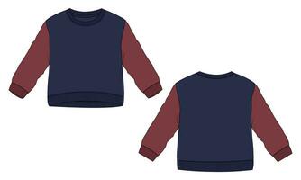 Long sleeve sweatshirt vector illustration template for kids