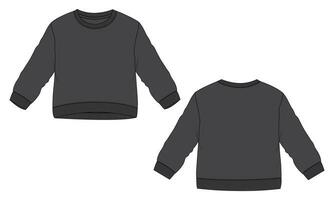 Long sleeve sweatshirt vector illustration template for kids