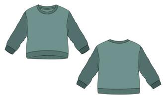 Long sleeve sweatshirt vector illustration template for kids