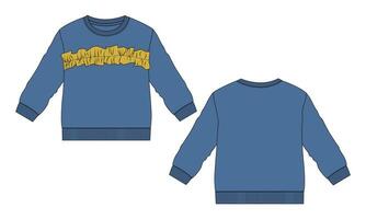 Long sleeve sweatshirt vector illustration template for kids