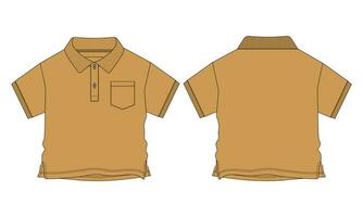 corto manga con bolsillo polo camisa vector ilustración modelo para bebé Niños