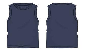 Tank tops Technical drawing fashion flat sketch vector illustration template front and back views