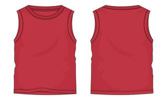 Tank tops Technical drawing fashion flat sketch vector illustration template front and back views