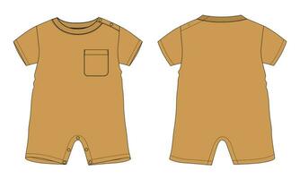 Baby bodysuit Romper Vector illustration template for children