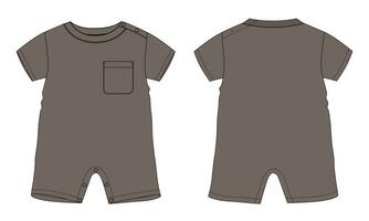 Baby bodysuit Romper Vector illustration template for children