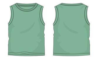 Tank tops Technical drawing fashion flat sketch vector illustration template front and back views