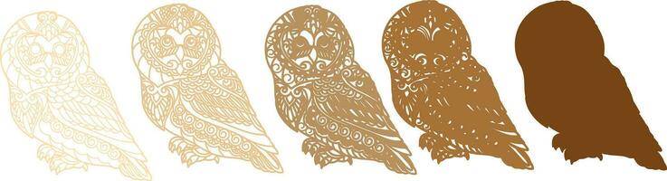 OWL Cut Files are specially prepared for the laser cut and paper cut machines. Intricate patterns of the wings and the owl's perched stance come together to form a stunning display of artistic finesse vector