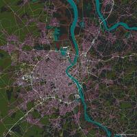 vector ciudad mapa de Burdeos, Francia