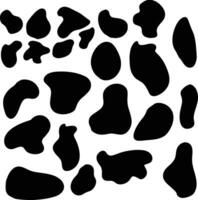 Blob shapes vector set. Organic abstract splodge elemets monochrome collection.