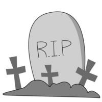 cartoon graveyard with the word rip on it vector