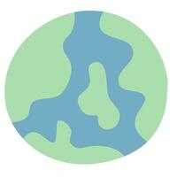 earth green and blue  with a river in it vector