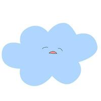dibujos animados nube con un sonrisa en sus cara vector
