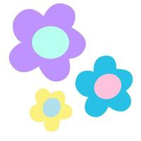 flowers are shown in different colors vector