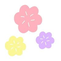 colored flowers are shown on a white background vector