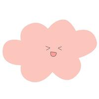 rosado nube con un sonriente cara vector