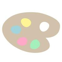 palette with colored eggs on it vector