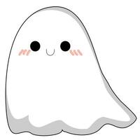 cartoon ghost with pink cheeks and a smile vector