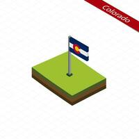 Colorado Isometric map and flag. Vector Illustration.