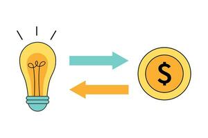 Idea exchange money for business concept. Icon, banner, poster vector