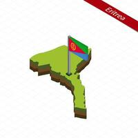 Eritrea Isometric map and flag. Vector Illustration.