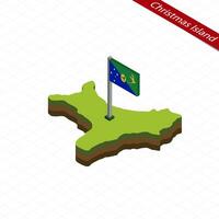 Christmas Island Isometric map and flag. Vector Illustration.