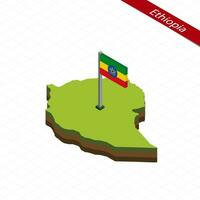 Ethiopia Isometric map and flag. Vector Illustration.