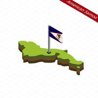 American Samoa Isometric map and flag. Vector Illustration.