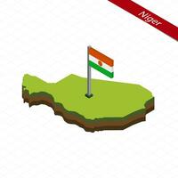 Niger Isometric map and flag. Vector Illustration.