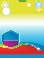 A colorful background with a hexagon and circles vector