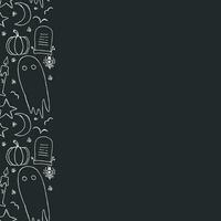 Halloween frame. Doodle Halloween background with place for text vector