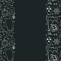 Halloween frame. Doodle Halloween background with place for text vector