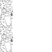 Halloween frame. Doodle Halloween background with place for text vector