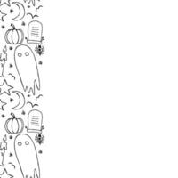 Halloween frame. Doodle Halloween background with place for text vector