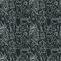 Halloween pattern. Doodle Halloween background vector