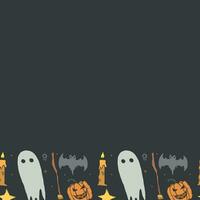 Halloween frame. Doodle Halloween background with place for text vector