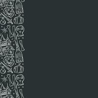Halloween frame. Doodle Halloween background with place for text vector